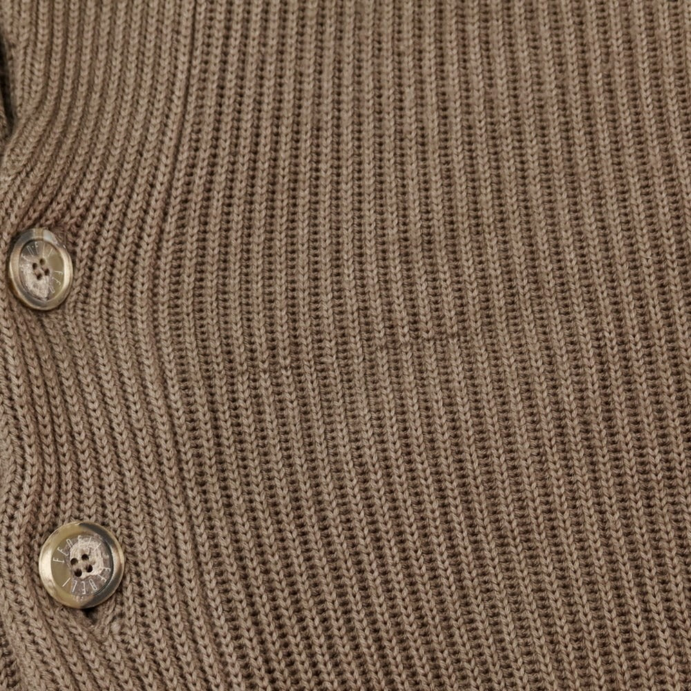 【中古】フェデーリ FEDELI ウール ショールカラー カーディガン アッシュブラウン【 46 】【 状態ランクC 】【 メンズ 】