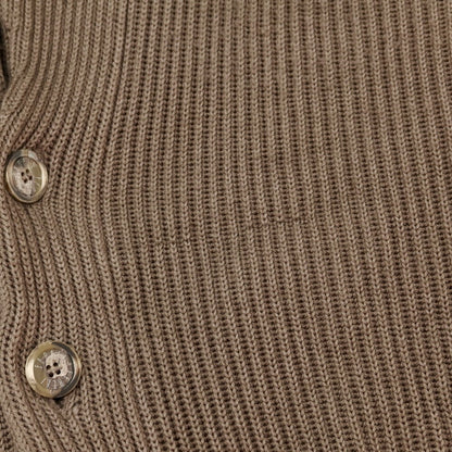 【中古】フェデーリ FEDELI ウール ショールカラー カーディガン アッシュブラウン【 46 】【 状態ランクC 】【 メンズ 】