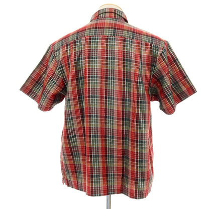 【中古】シュプリーム Supreme 2023年春夏 Metallic Plaid S/S Shirt コットンポリエステル チェック 半袖シャツ レッドxブラウン【サイズS】【 状態ランクB 】【 メンズ 】