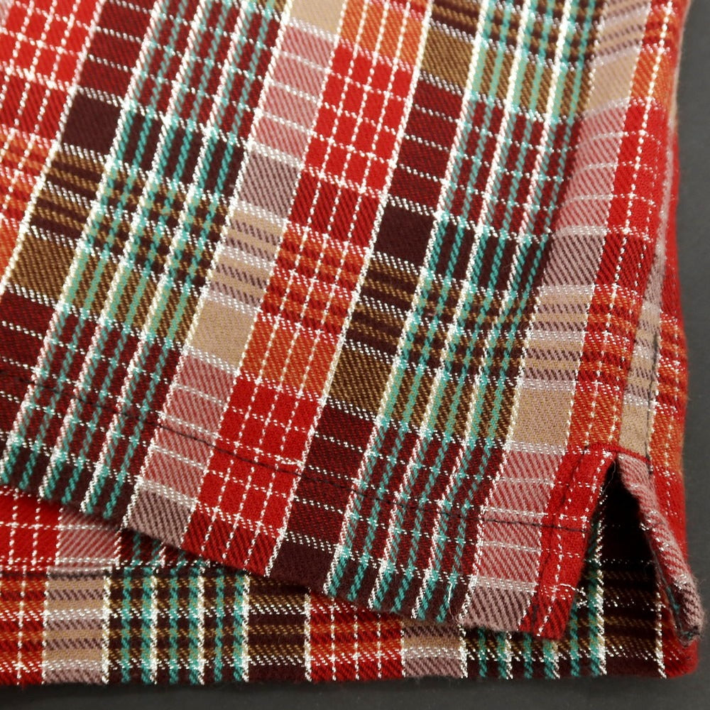 【中古】シュプリーム Supreme 2023年春夏 Metallic Plaid S/S Shirt コットンポリエステル チェック 半袖シャツ レッドxブラウン【サイズS】【 状態ランクB 】【 メンズ 】