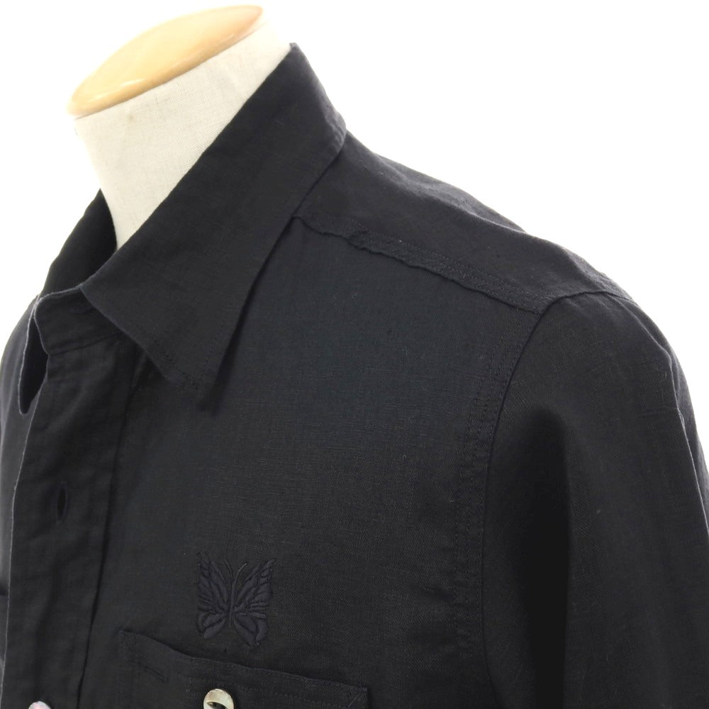 【中古】ニードルス Needles リネン レギュラーカラー カジュアルシャツ ブラック【サイズS】【 状態ランクB 】【 メンズ 】