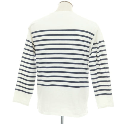 【中古】シオタ CIOTA コットン ボーダー ボートネック 長袖Ｔシャツ ホワイトxネイビー【 6 】【 状態ランクB 】【 メンズ 】