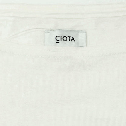 【中古】シオタ CIOTA コットン ボーダー ボートネック 長袖Ｔシャツ ホワイトxネイビー【 6 】【 状態ランクB 】【 メンズ 】
