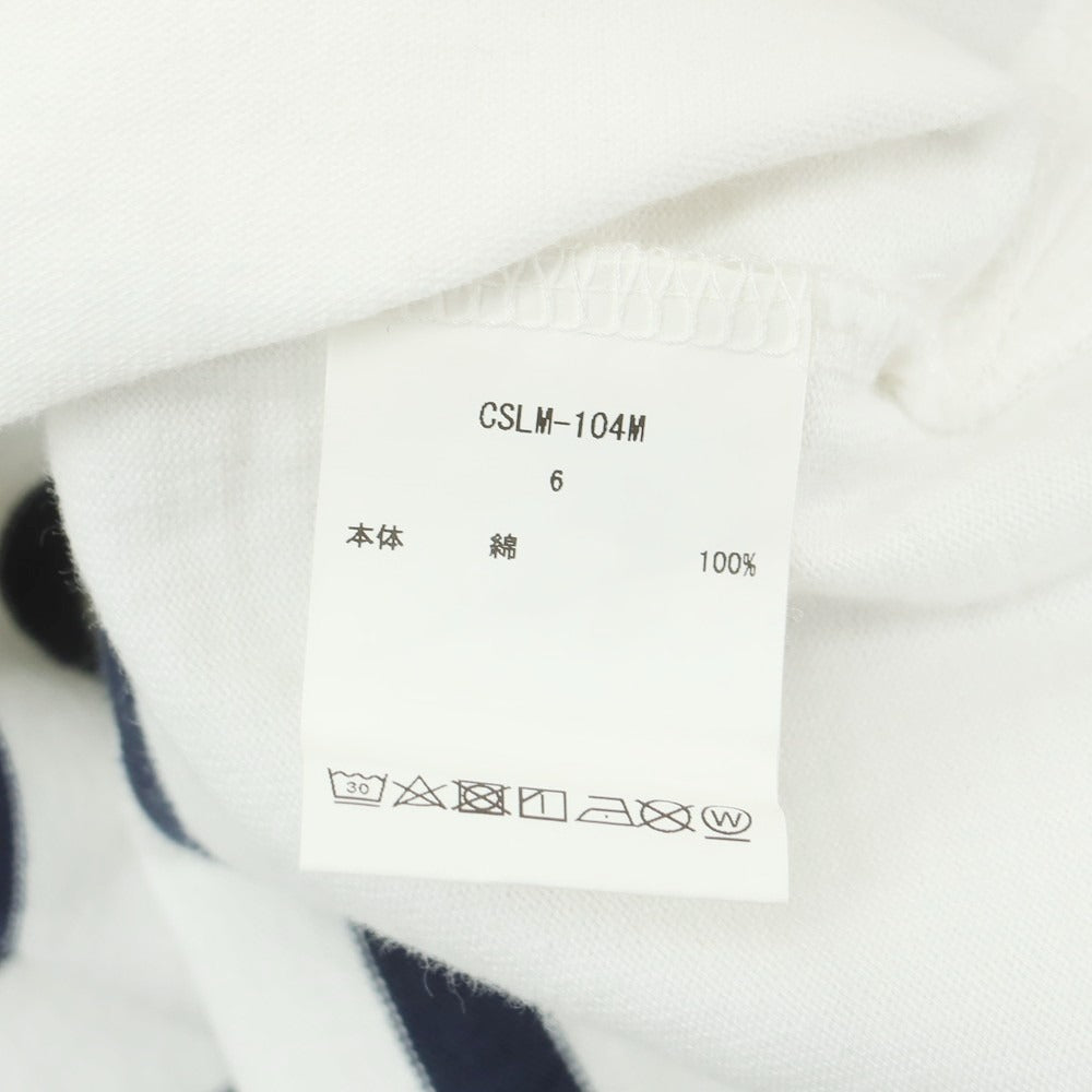 【中古】シオタ CIOTA コットン ボーダー ボートネック 長袖Ｔシャツ ホワイトxネイビー【 6 】【 状態ランクB 】【 メンズ 】