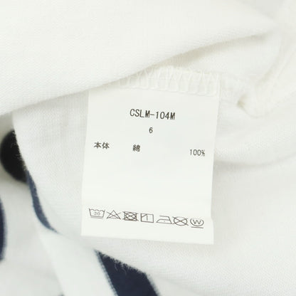 【中古】シオタ CIOTA コットン ボーダー ボートネック 長袖Ｔシャツ ホワイトxネイビー【 6 】【 状態ランクB 】【 メンズ 】