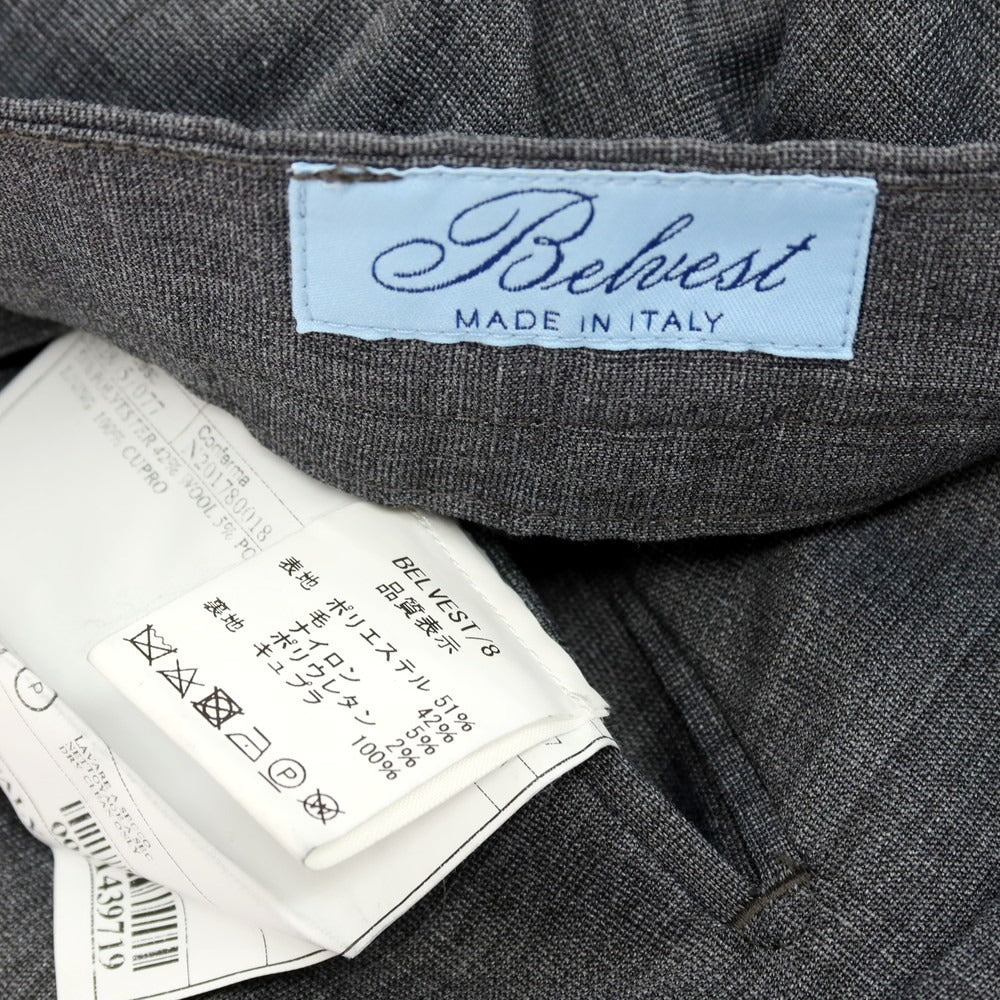 【中古】ベルベスト Belvest ストレッチ ポリエステルウールナイロン ドレススラックスパンツ グレー【サイズ46】【 状態ランクB 】【 メンズ 】