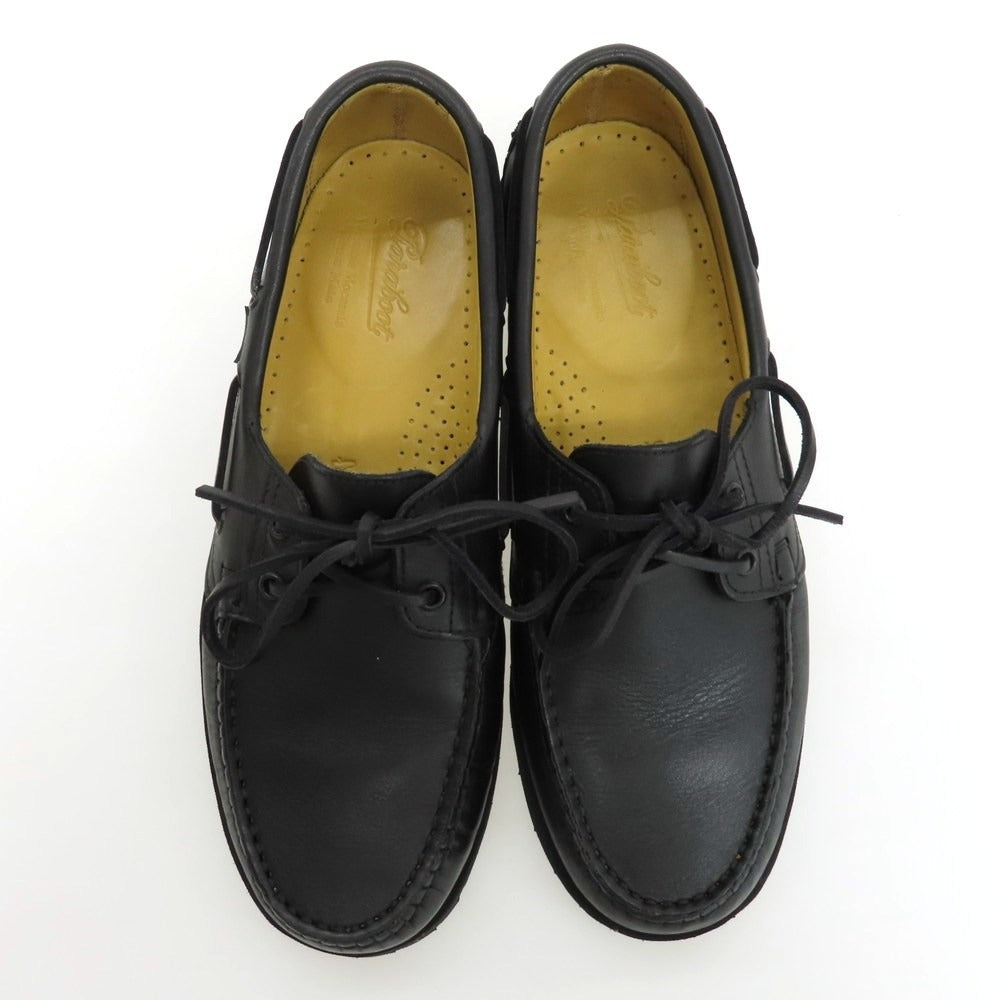 【中古】パラブーツ Paraboot MALO デッキシューズ ブラック【 7 1/2 】【 状態ランクB 】【 メンズ 】