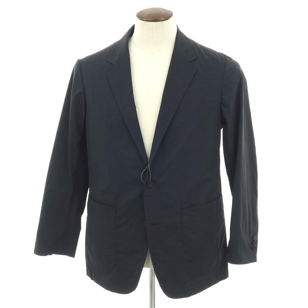 【中古】ユナイテッドアローズ UNITED ARROWS ストレッチ ナイロンポリエステル シアサッカー ストライプ 2B カジュアルジャケット ネイビー【 L 】【 状態ランクB 】【 メンズ 】