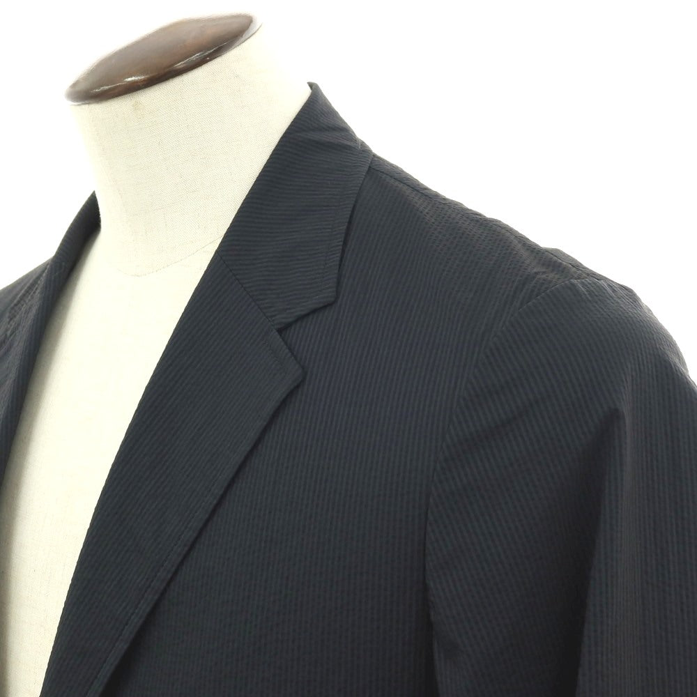 【中古】ユナイテッドアローズ UNITED ARROWS ストレッチ ナイロンポリエステル シアサッカー ストライプ 2B カジュアルジャケット ネイビー【 L 】【 状態ランクB 】【 メンズ 】