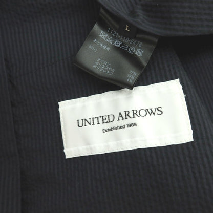 【中古】ユナイテッドアローズ UNITED ARROWS ストレッチ ナイロンポリエステル シアサッカー ストライプ 2B カジュアルジャケット ネイビー【 L 】【 状態ランクB 】【 メンズ 】