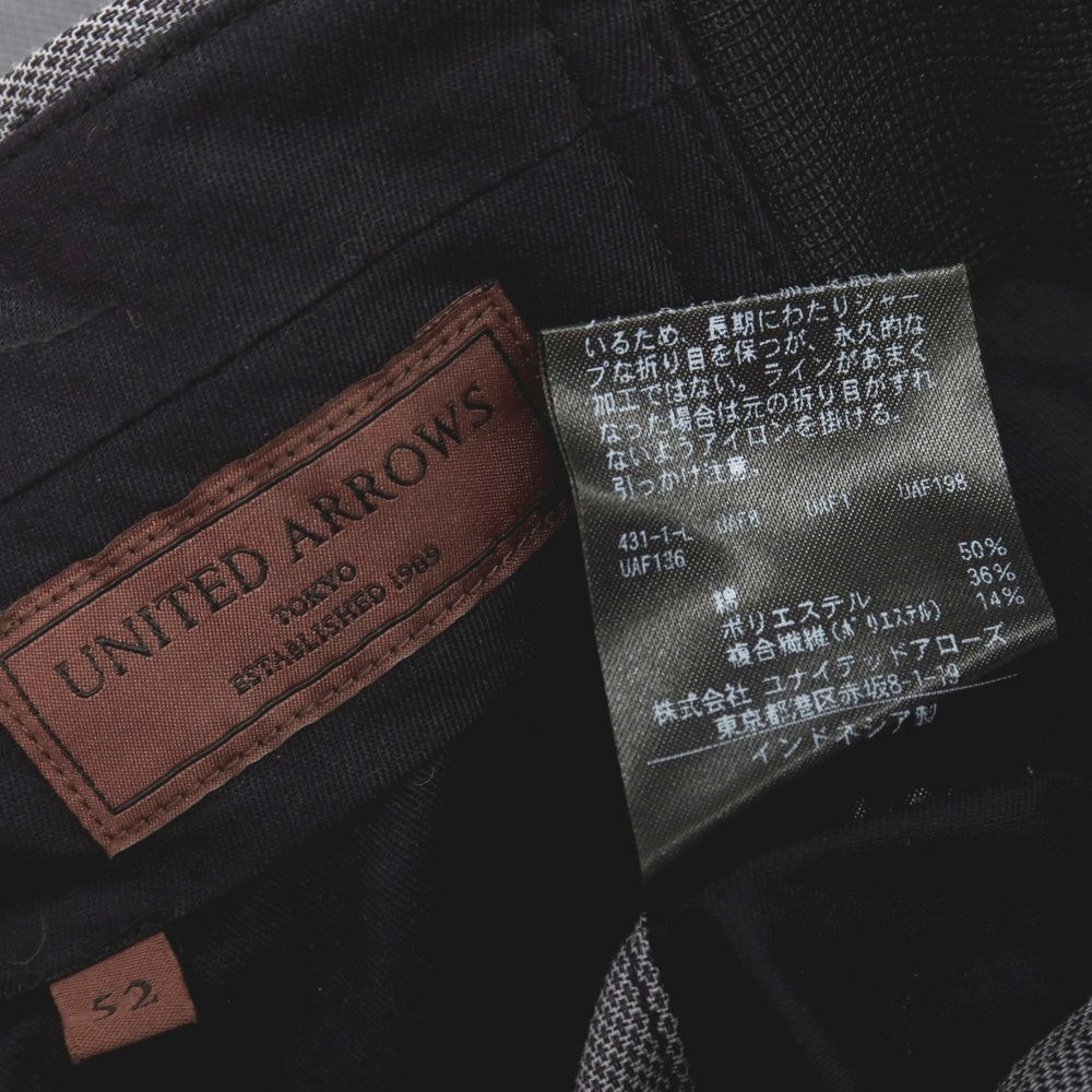 【中古】ユナイテッドアローズ UNITED ARROWS コットンポリエステル カジュアルスラックスパンツ グレー【サイズ52】【 状態ランクB 】【 メンズ 】