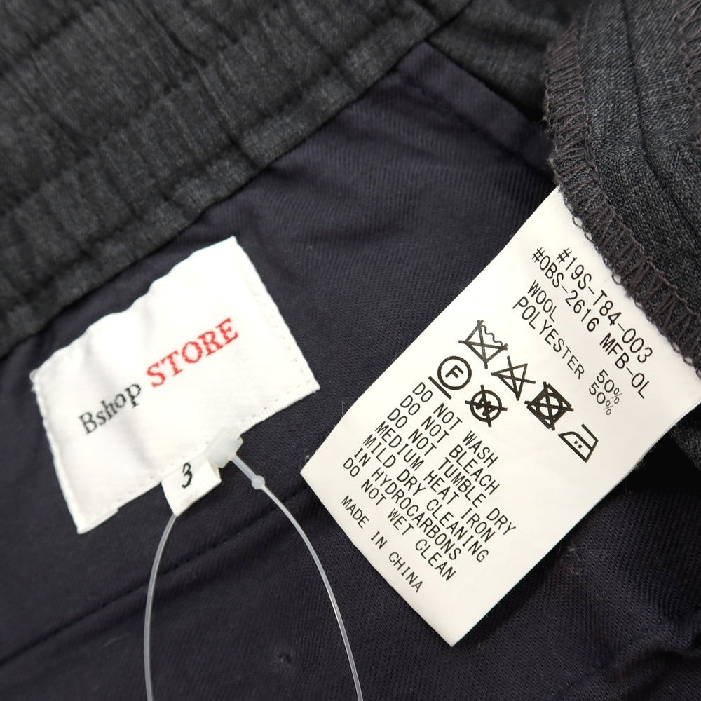 【中古】ビショップ Bshop ウールポリエステル イージーパンツ ダークグレー【サイズ3】【 状態ランクB 】【 メンズ 】