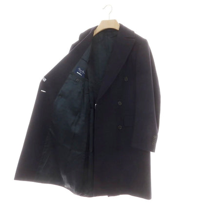 【中古】サルトリアパルマ Sartoria Parma BEAMS F別注 ウール ヘリンボーン織り ダブルブレストコート ネイビー【 44 】【 状態ランクB 】【 メンズ 】