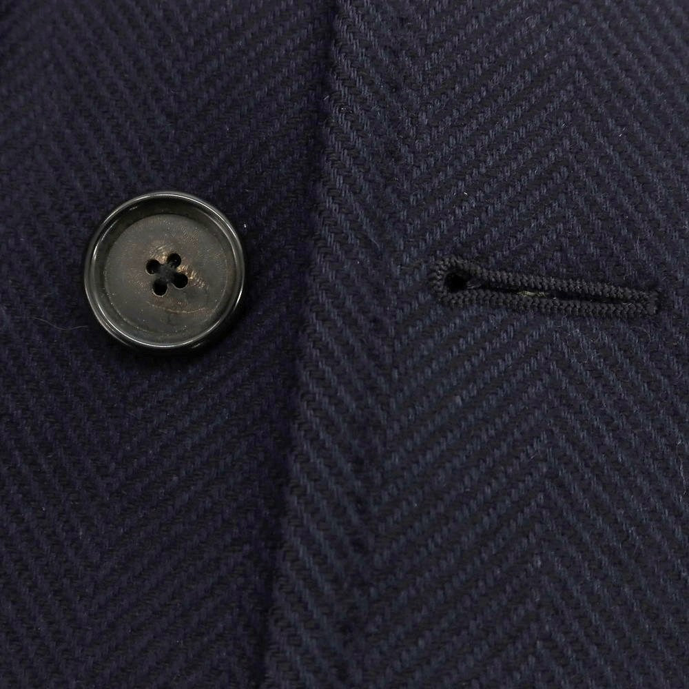 【中古】サルトリアパルマ Sartoria Parma BEAMS F別注 ウール ヘリンボーン織り ダブルブレストコート ネイビー【 44 】【 状態ランクB 】【 メンズ 】