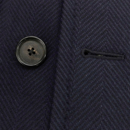 【中古】サルトリアパルマ Sartoria Parma BEAMS F別注 ウール ヘリンボーン織り ダブルブレストコート ネイビー【 44 】【 状態ランクB 】【 メンズ 】