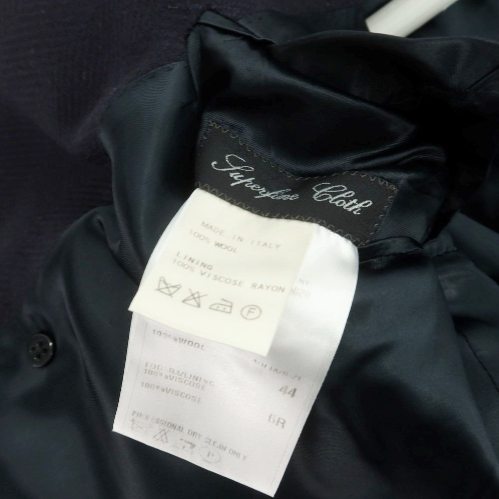 【中古】サルトリアパルマ Sartoria Parma BEAMS F別注 ウール ヘリンボーン織り ダブルブレストコート ネイビー【 44 】【 状態ランクB 】【 メンズ 】
