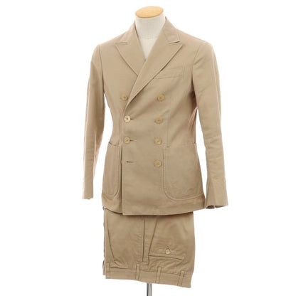 【中古】ザ ジジ THE GIGI ZIGGY コットンリネン 8B ダブルスーツ ベージュ【サイズ42】【 状態ランクC 】【 メンズ 】