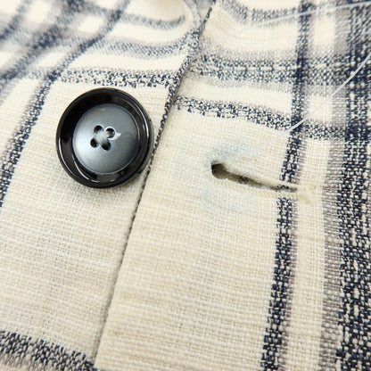 【中古】タリアトーレ TAGLIATORE Brilla per il gusto別注 リネンコットンアクリルナイロン チェック 2B カジュアルジャケット ホワイトxネイビー【 42 】【 状態ランクC 】【 メンズ 】