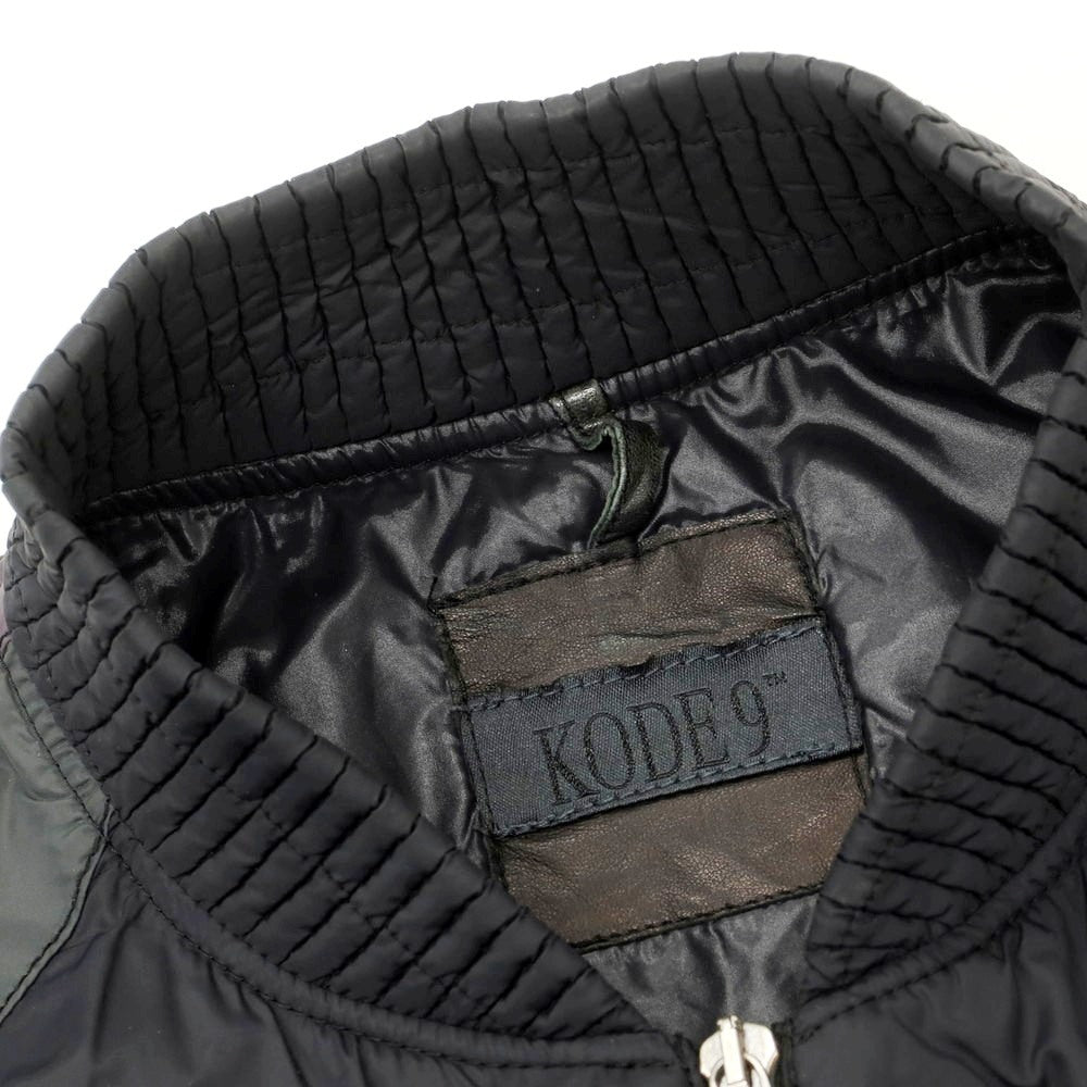 【中古】コードナイン KODE9 ナイロン ダブルジップ 中綿ブルゾン ブラックxグレイッシュパープル【サイズ46】【 状態ランクB 】【 メンズ 】 [DPD]