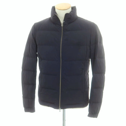 【中古】ヘルノ Herno ナイロンポリウレタン スタンドカラー ダブルジップ ダウンジャケット ネイビー【 44 】【 状態ランクC 】【 メンズ 】