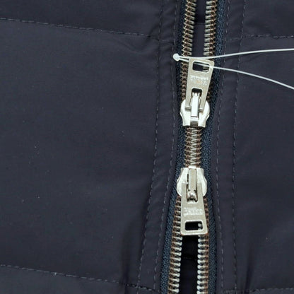 【中古】ヘルノ Herno ナイロンポリウレタン スタンドカラー ダブルジップ ダウンジャケット ネイビー【 44 】【 状態ランクC 】【 メンズ 】