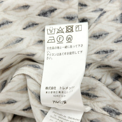 【中古】バグッタ Bagutta コットン 総柄 プリント オープンカラー カジュアルシャツ ブラウンxブラック【サイズXS】【 状態ランクC 】【 メンズ 】