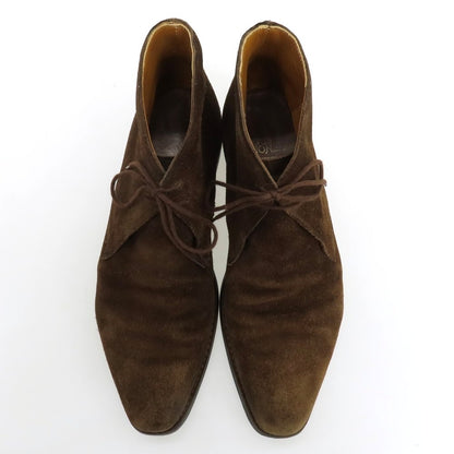【中古】クロケットアンドジョーンズ CROCKETT&amp;JONES TETBURY スエード チャッカブーツ ブラウン【 6 1/2 E 】【 状態ランクC 】【 メンズ 】