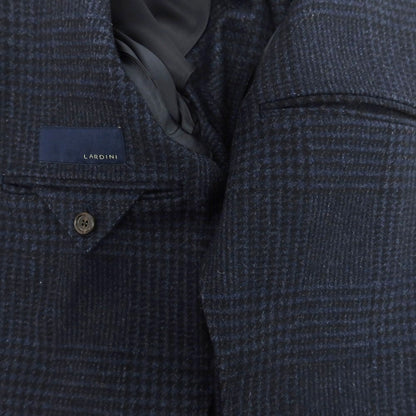【中古】ラルディーニ LARDINI ウールナイロン グレンチェック チェスターフィールドコート ネイビー【 46 】【 状態ランクB 】【 メンズ 】