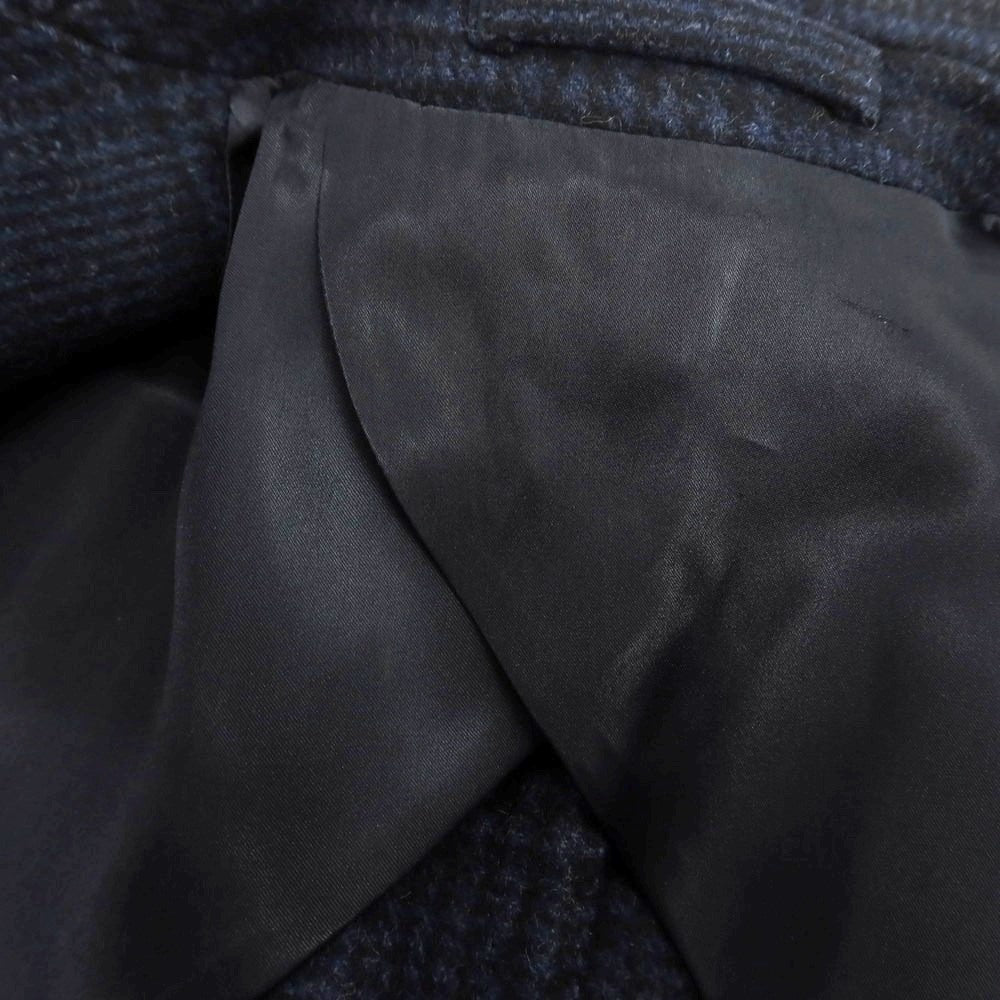 【中古】ラルディーニ LARDINI ウールナイロン グレンチェック チェスターフィールドコート ネイビー【 46 】【 状態ランクB 】【 メンズ 】