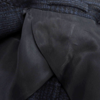 【中古】ラルディーニ LARDINI ウールナイロン グレンチェック チェスターフィールドコート ネイビー【 46 】【 状態ランクB 】【 メンズ 】