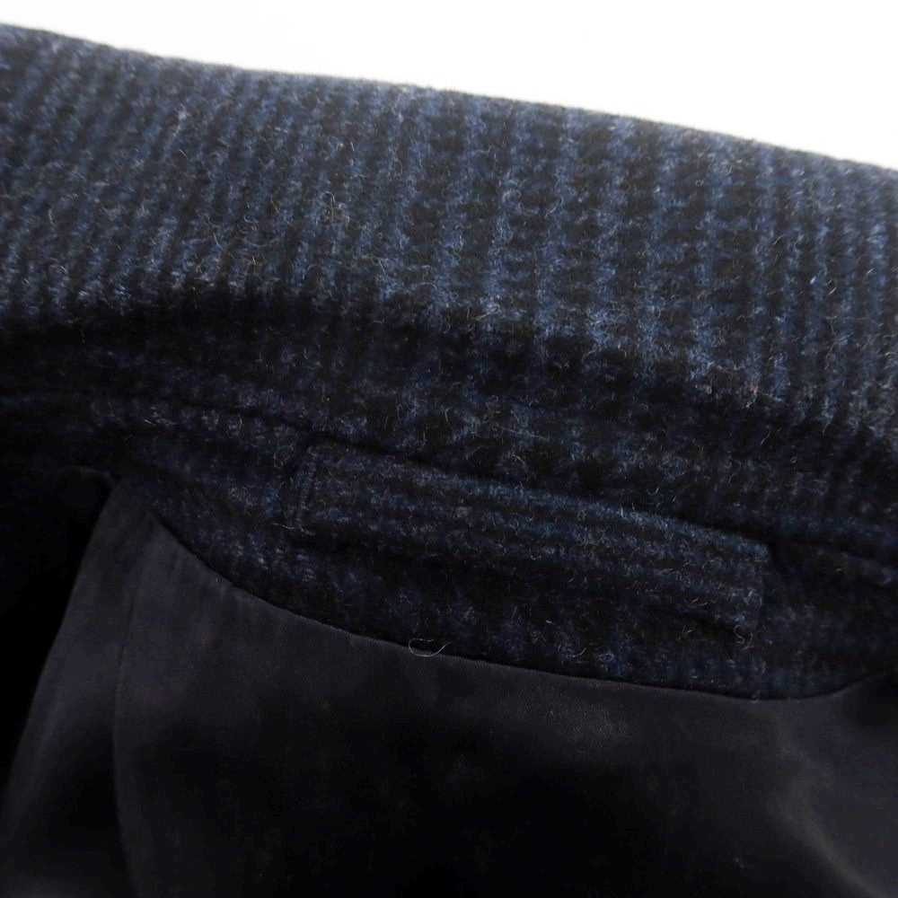 【中古】ラルディーニ LARDINI ウールナイロン グレンチェック チェスターフィールドコート ネイビー【 46 】【 状態ランクB 】【 メンズ 】