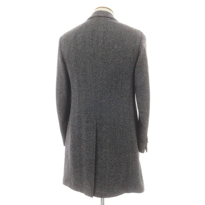 【中古】ラルディーニ LARDINI ウールカシミヤ ヘリンボーン織り チェスターフィールドコート グレー【 46 】【 状態ランクB 】【 メンズ 】