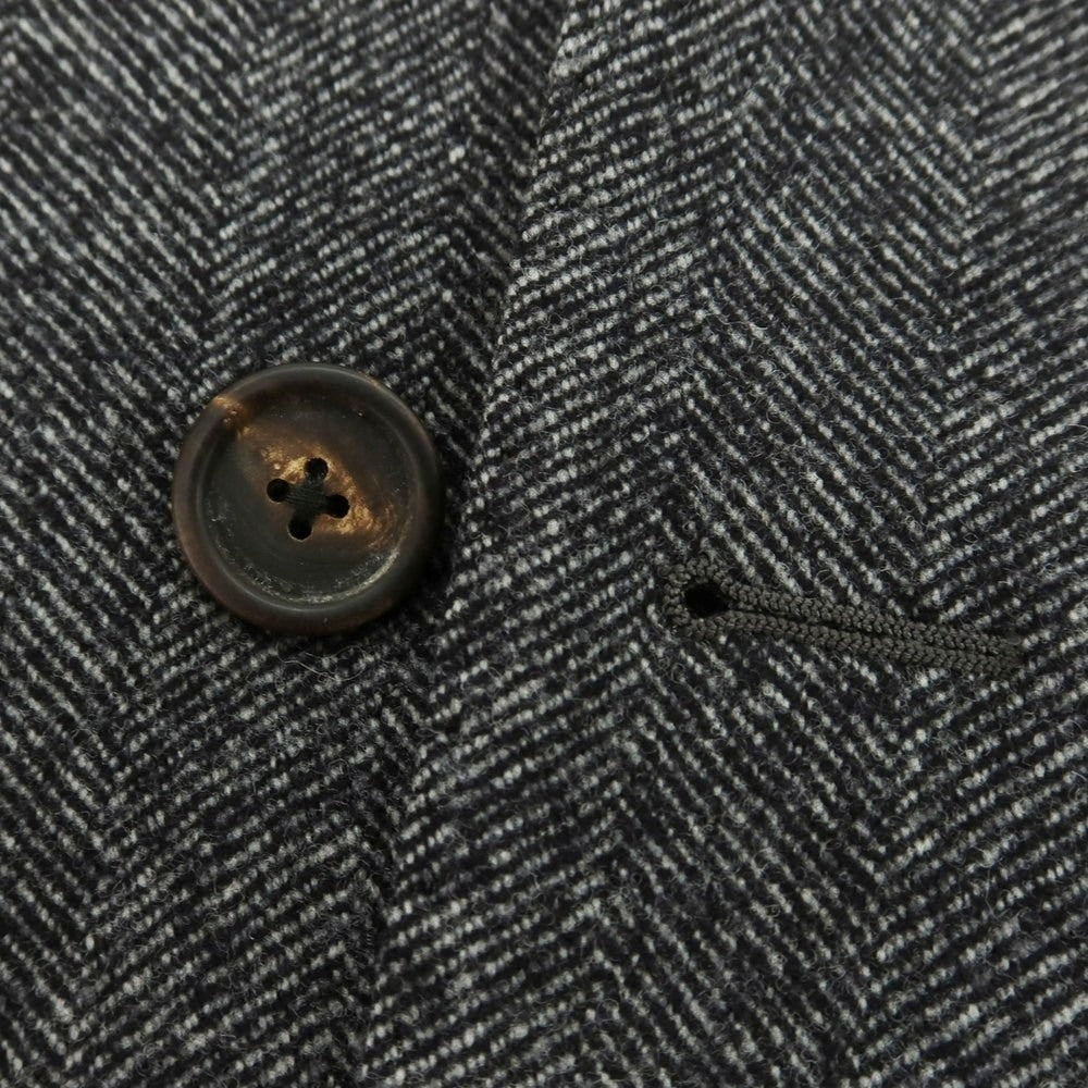 【中古】ラルディーニ LARDINI ウールカシミヤ ヘリンボーン織り チェスターフィールドコート グレー【 46 】【 状態ランクB 】【 メンズ 】