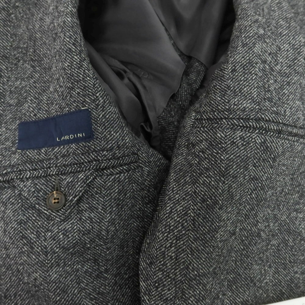 【中古】ラルディーニ LARDINI ウールカシミヤ ヘリンボーン織り チェスターフィールドコート グレー【 46 】【 状態ランクB 】【 メンズ 】