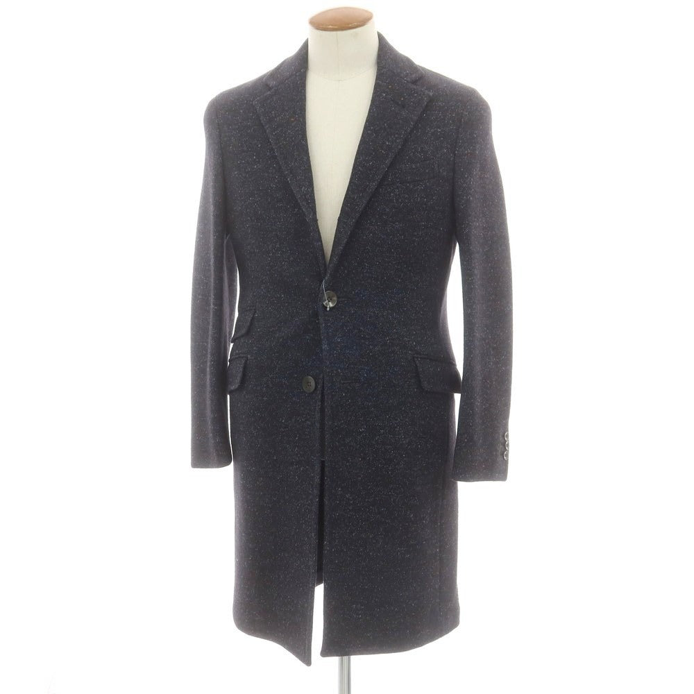 【中古】ボリオリ BOGLIOLI DOVER シルク混ウール チェスターフィールドコート ネイビー【 46 】【 状態ランクB 】【 メンズ 】