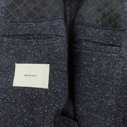 【中古】ボリオリ BOGLIOLI DOVER シルク混ウール チェスターフィールドコート ネイビー【 46 】【 状態ランクB 】【 メンズ 】