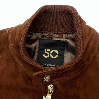 【中古】チンクアンタ Cinquanta ゴートスエード G9 レザーブルゾン ブラウン【 46 】【 状態ランクB 】【 メンズ 】