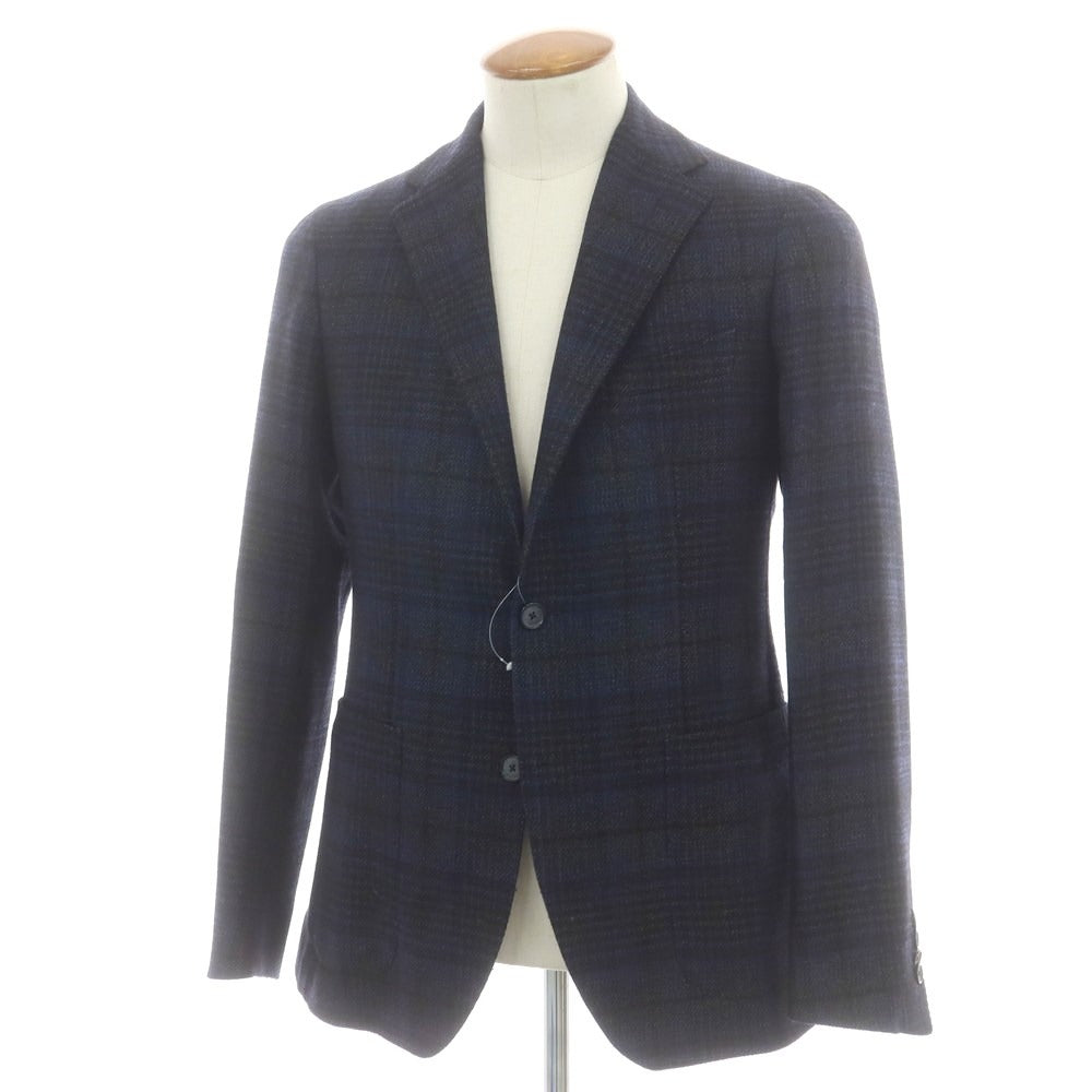 【中古】タリアトーレ TAGLIATORE ウールアセテート チェック テーラードジャケット ネイビーxブラック【 46 】【 状態ランクB 】【 メンズ 】