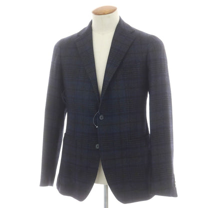 【中古】タリアトーレ TAGLIATORE ウールアセテート チェック テーラードジャケット ネイビーxブラック【 46 】【 状態ランクB 】【 メンズ 】