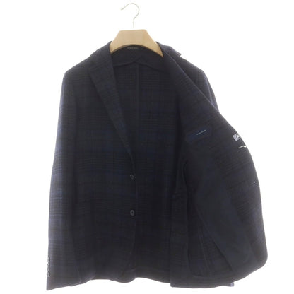 【中古】タリアトーレ TAGLIATORE ウールアセテート チェック テーラードジャケット ネイビーxブラック【 46 】【 状態ランクB 】【 メンズ 】