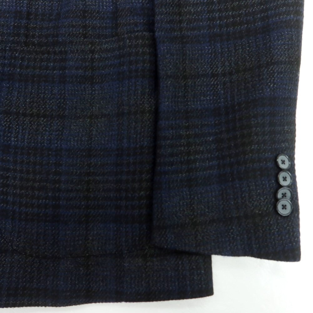 【中古】タリアトーレ TAGLIATORE ウールアセテート チェック テーラードジャケット ネイビーxブラック【 46 】【 状態ランクB 】【 メンズ 】