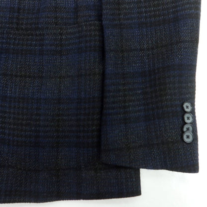 【中古】タリアトーレ TAGLIATORE ウールアセテート チェック テーラードジャケット ネイビーxブラック【 46 】【 状態ランクB 】【 メンズ 】
