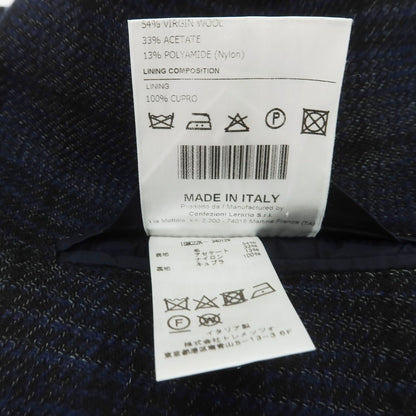 【中古】タリアトーレ TAGLIATORE ウールアセテート チェック テーラードジャケット ネイビーxブラック【 46 】【 状態ランクB 】【 メンズ 】