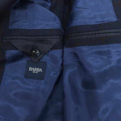 【中古】バルバ BARBA ウール チェック テーラードジャケット ネイビー【 46 】【 状態ランクA 】【 メンズ 】