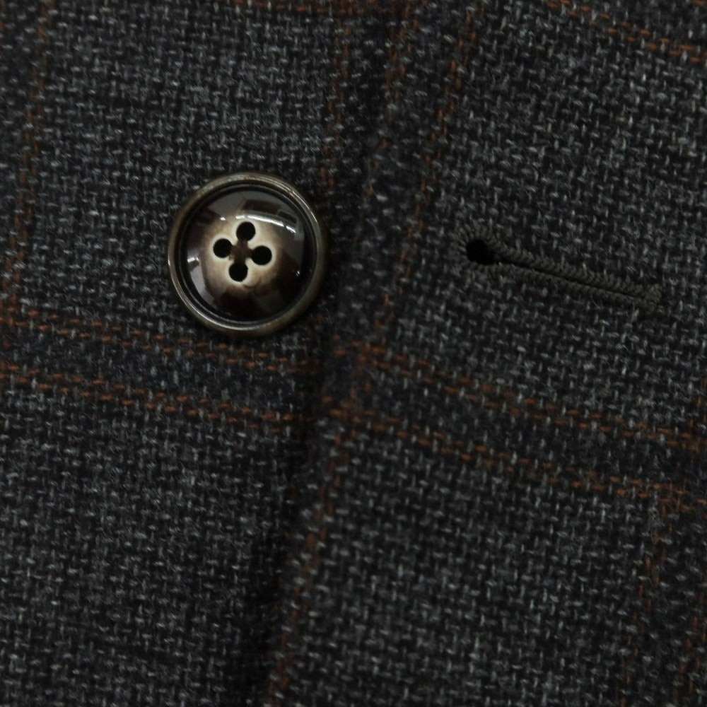 【中古】バルバ BARBA ウールカシミヤ チェック テーラードジャケット グレーxブラック【 46 】【 状態ランクB 】【 メンズ 】