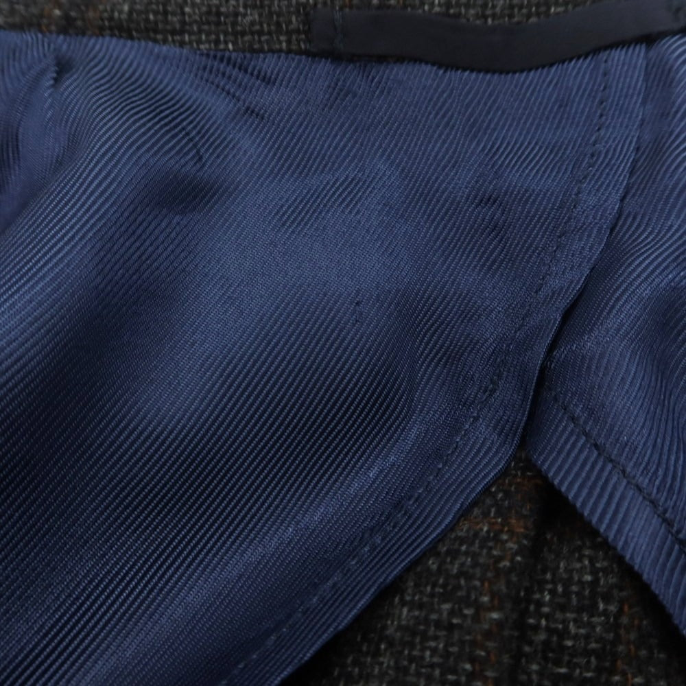 【中古】バルバ BARBA ウールカシミヤ チェック テーラードジャケット グレーxブラック【 46 】【 状態ランクB 】【 メンズ 】