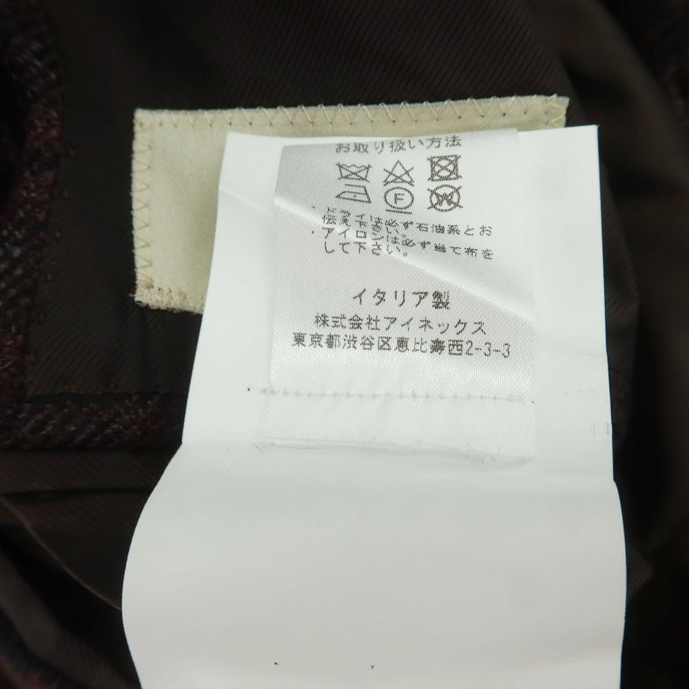 【中古】デペトリロ DE PETRILLO ウール チェック テーラードジャケット ブラックxワインレッド【 サイズ46 】【 状態ランクA 】【 メンズ 】 [CPD]