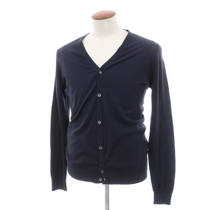 【中古】ジョンスメドレー JOHN SMEDLEY ハイゲージ シーアイランドコットン カーディガン ネイビー【サイズM】【 状態ランクC 】【 メンズ 】