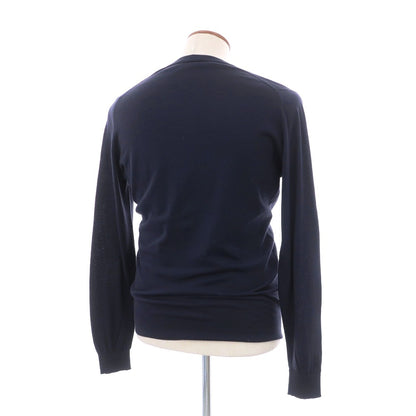 【中古】ジョンスメドレー JOHN SMEDLEY ハイゲージ シーアイランドコットン カーディガン ネイビー【サイズM】【 状態ランクC 】【 メンズ 】