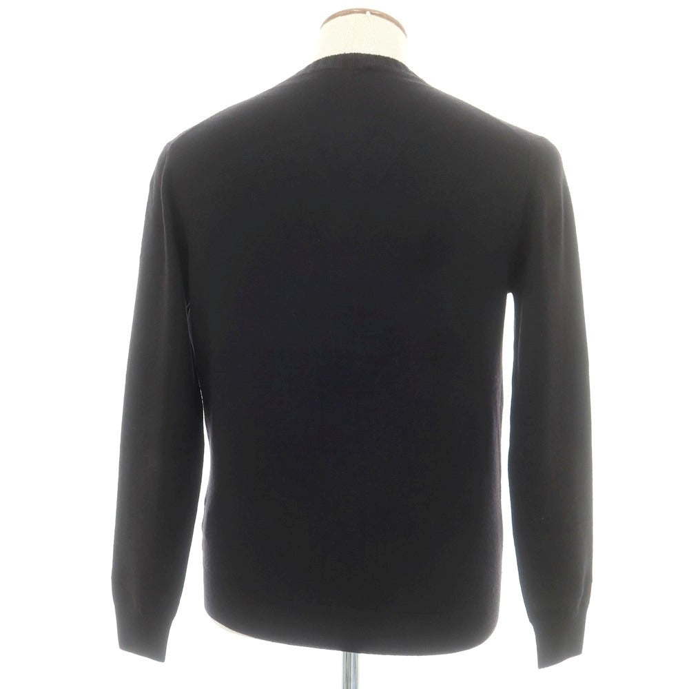 【中古】クルチアーニ CRUCIANI ハイゲージ ウール カーディガン ブラック【 46 】【 状態ランクC 】【 メンズ 】